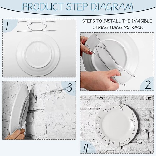 Wire plate hangers white - wire,
